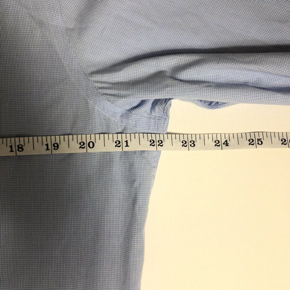 HUGO BOSS Sharp Fit Button up Dress Shirt Blue Mini Check Size 16.5 32/33 - Picture 8 of 8